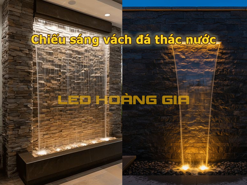 Chiếu sáng vách đá thác nước