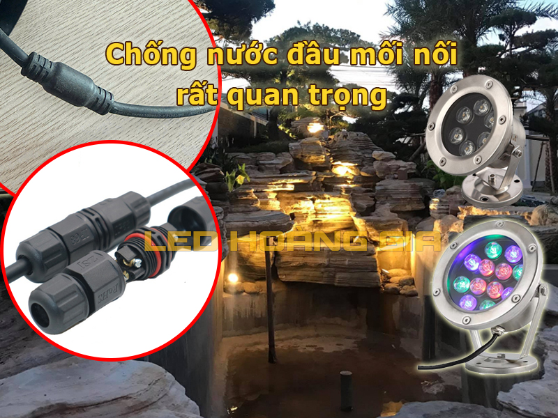 Chống nước đầu mối nối đèn led âm nước rất quan trọng