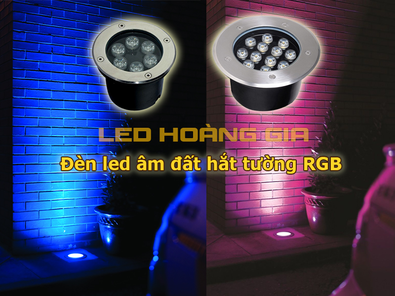 Đèn led âm đất hắt tường RGB