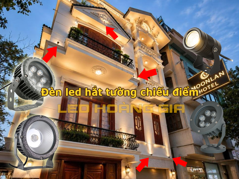 Đèn hắt tường chiếu điểm nhà phố