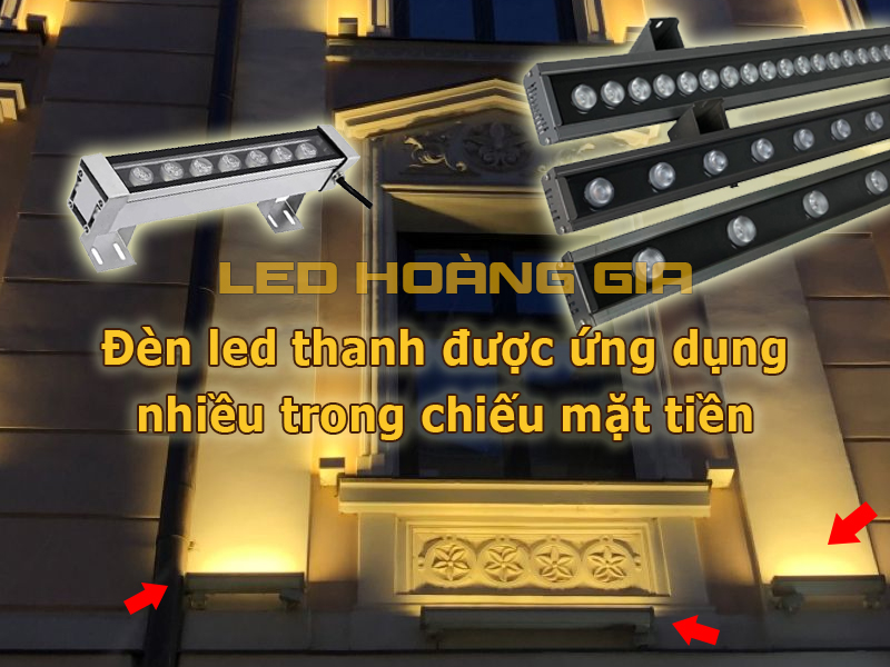Đèn led thanh được ứng dụng nhiều trong chiếu mặt tiền