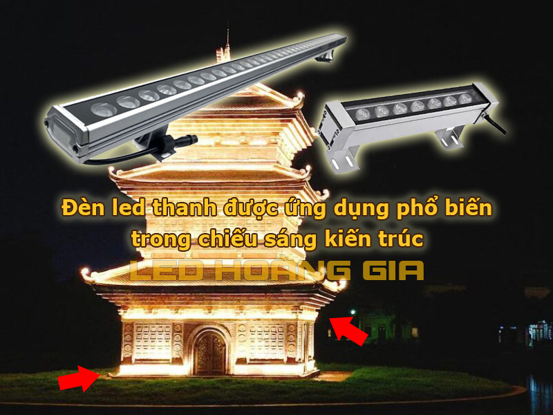 Đèn led thanh được ứng dụng phổ biến trong chieu sang kien truc