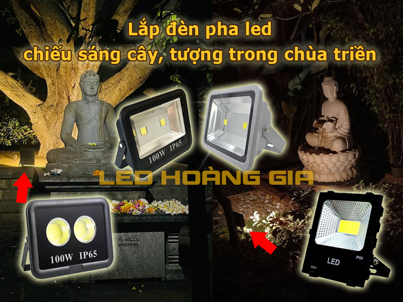Đèn pha led trong các ứng dụng chiếu sáng chùa triền