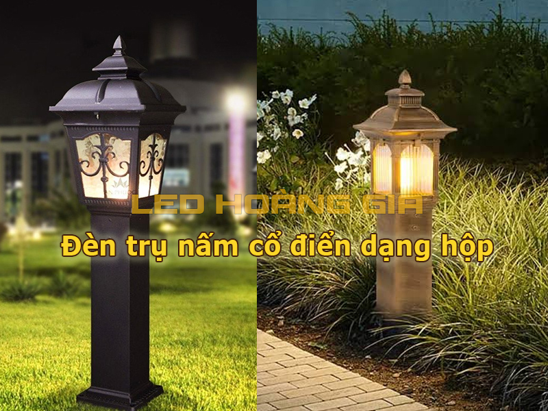 Đèn trụ nấm cổ điển dạng hộp