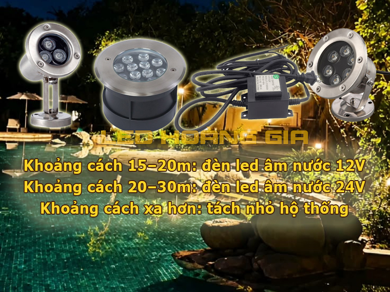 Hướng dẫn chọn điện áp đèn âm nước