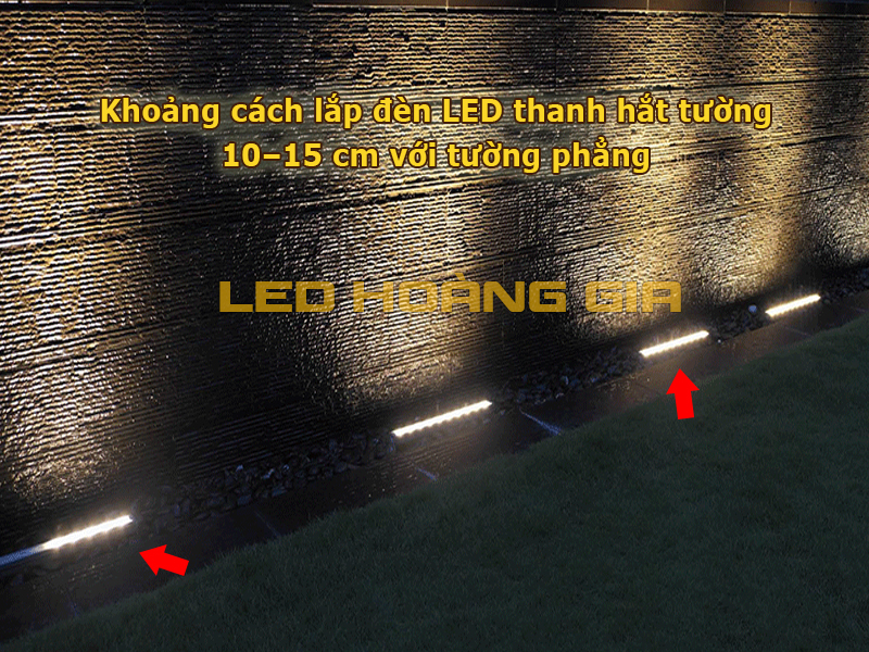 Khoảng cách lắp đèn LED thanh hắt tường