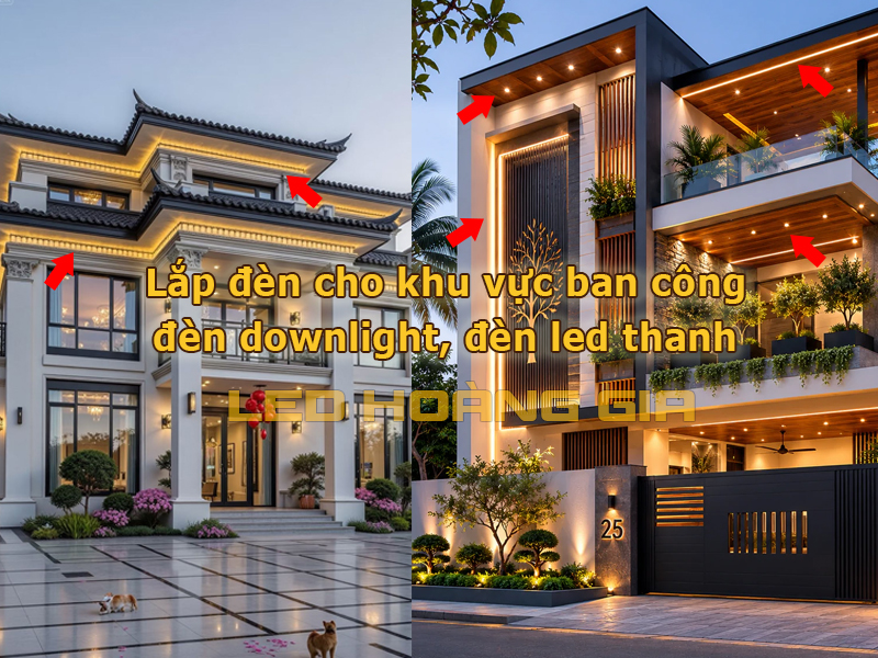 Lắp đèn cho khu vực ban công