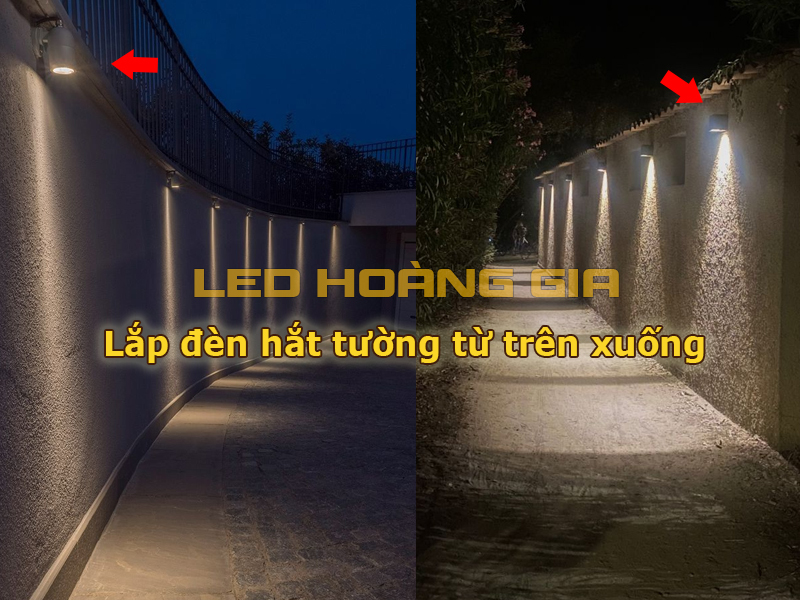 Lắp đèn hắt tường từ trên xuống