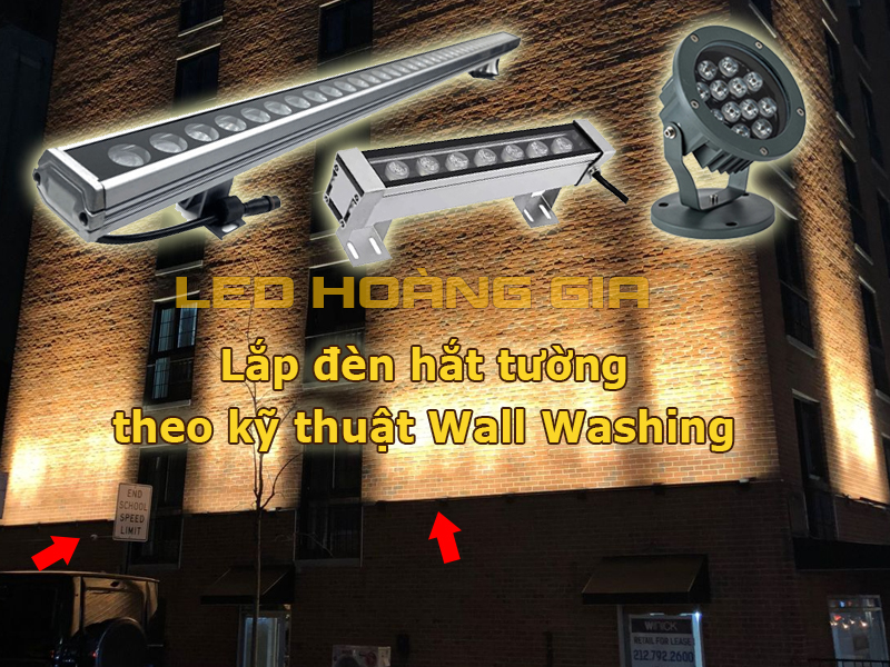 Lắp đèn hắt tường theo kỹ thuật Wall Washing