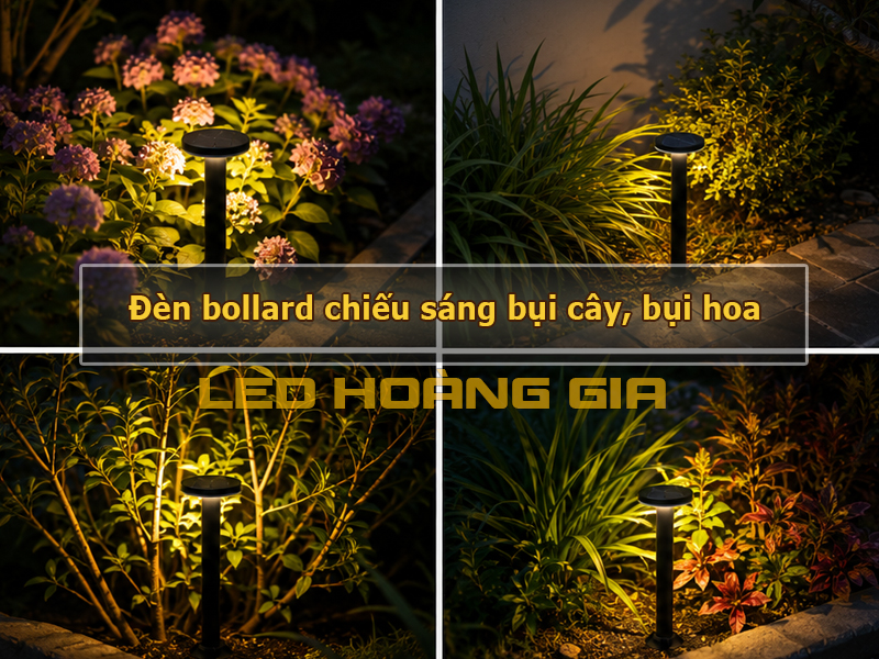 Chiếu sáng bụi cây với đèn trụ bollard siêu đẹp