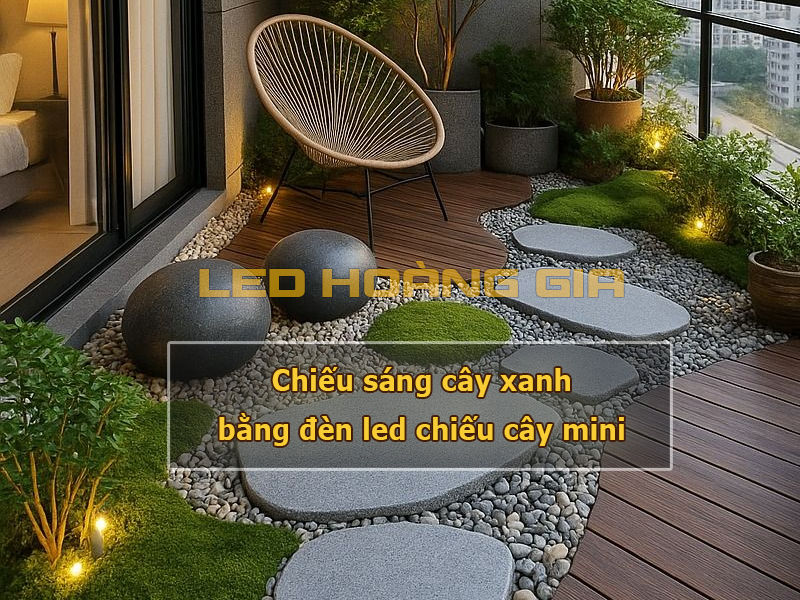 Chiếu sáng cây xanh bằng đèn led chiếu cây mini