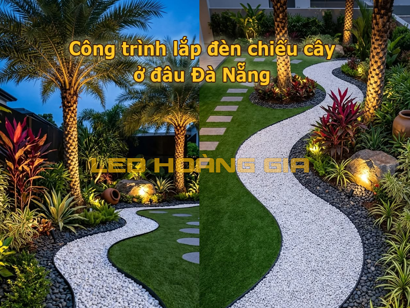 Công trình lắp đèn chiếu cây tại Đà Nẵng