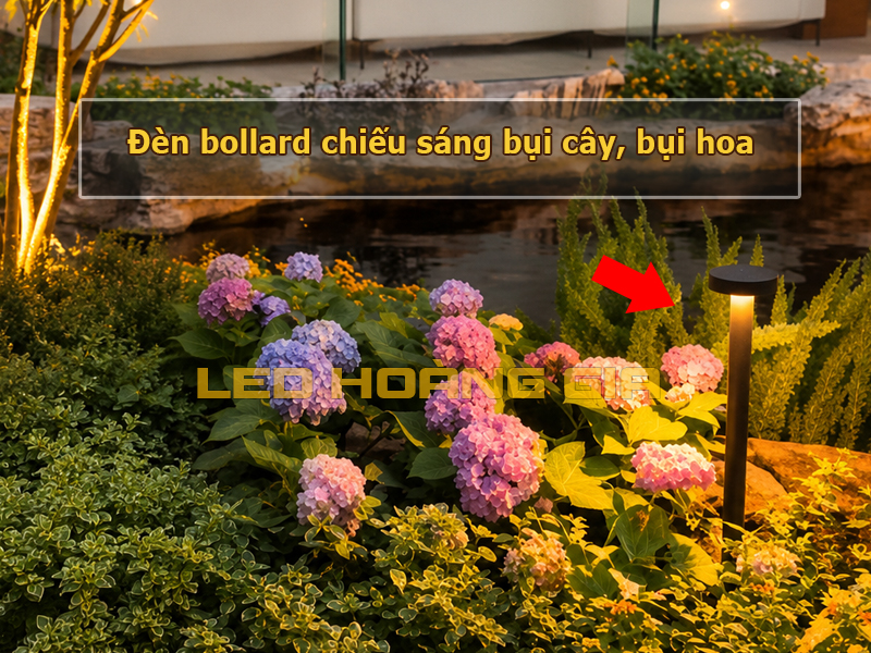 Đèn bollard phù hợp chiếu bụi cây