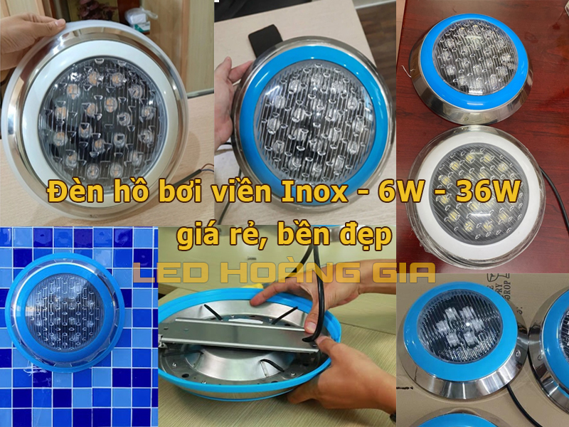 Đèn hồ bơi viền Inox - 6W - 36W giá rẻ, bền đẹp