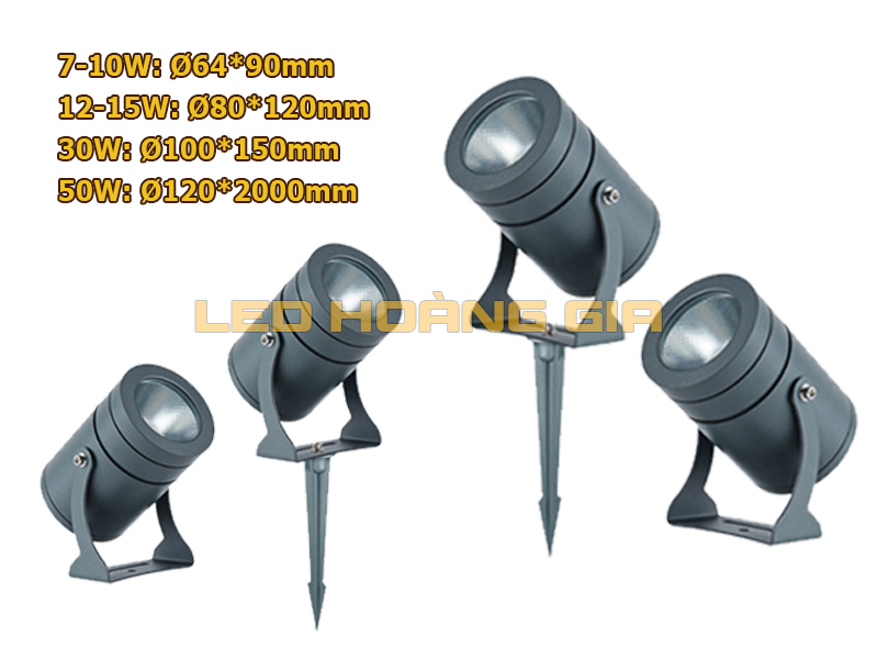 Đèn led chiếu cây nhôm đúc xám
