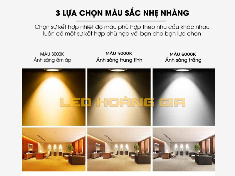 Ánh sáng đèn led spotlight âm trần
