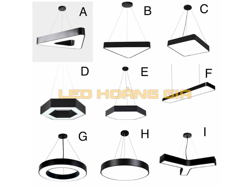 Các loại đèn thả văn phòng hình học