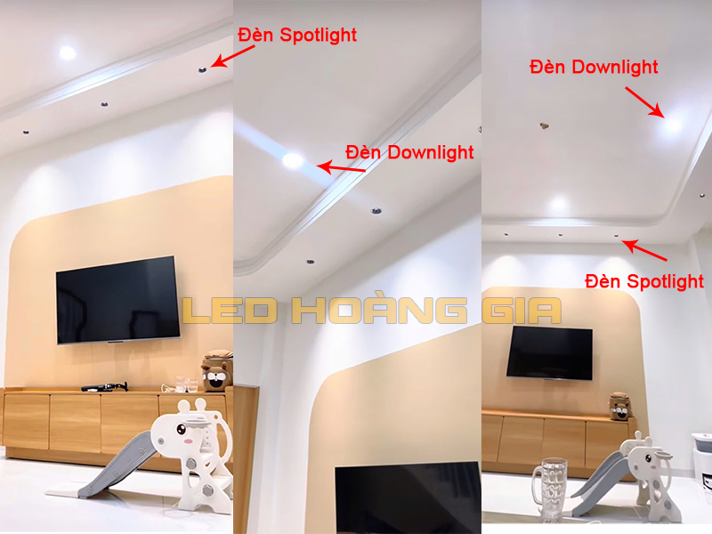 Cách kết hợp đèn led spotlight âm và downlight âm trần