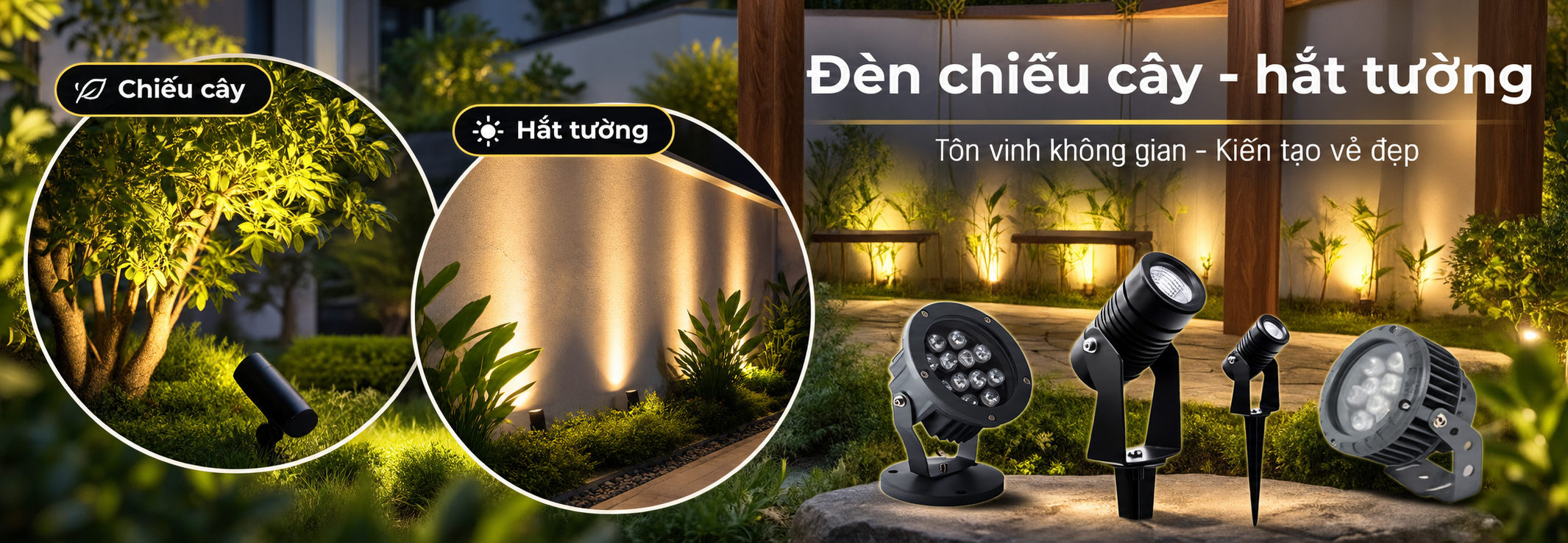 Đèn LED chiếu cây hắt tường