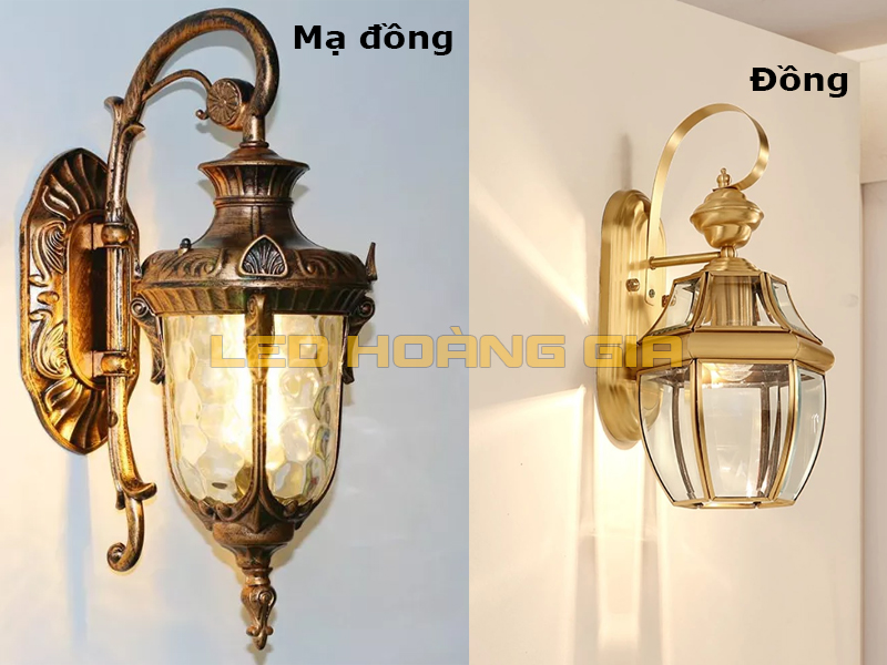 Đèn gắn tường mạ đồng và đèn gắn tường đồng
