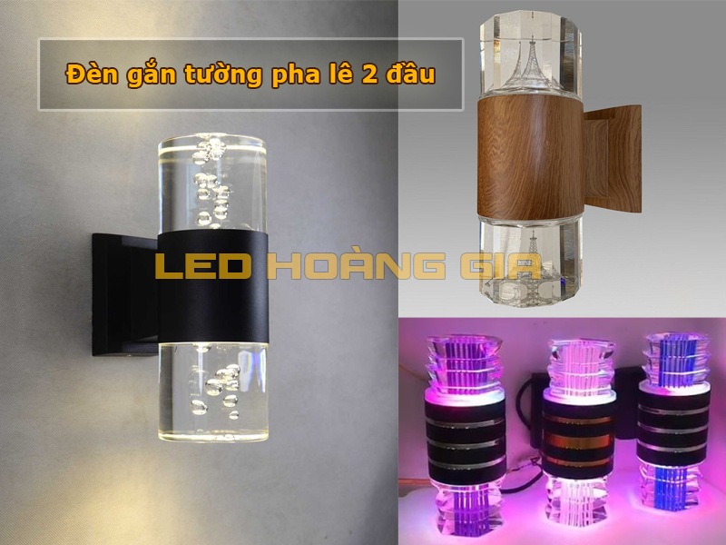 Đèn gắn tường pha lê 2 đầu
