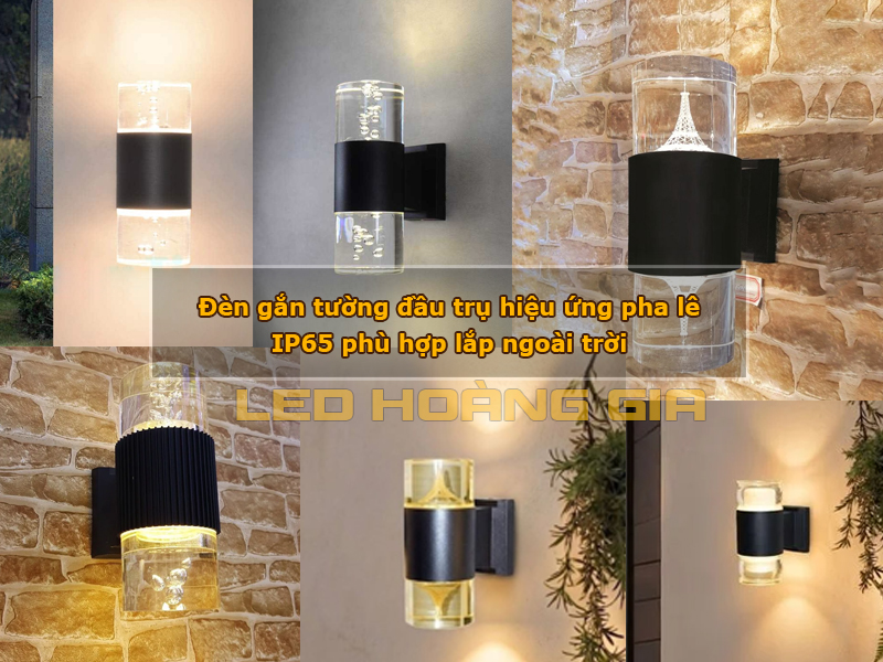 Đèn gắn tường pha lê ngoài trời