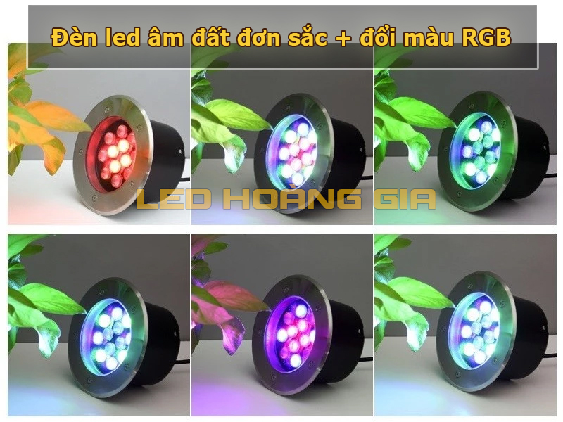 Đèn led âm đất các màu ánh sáng