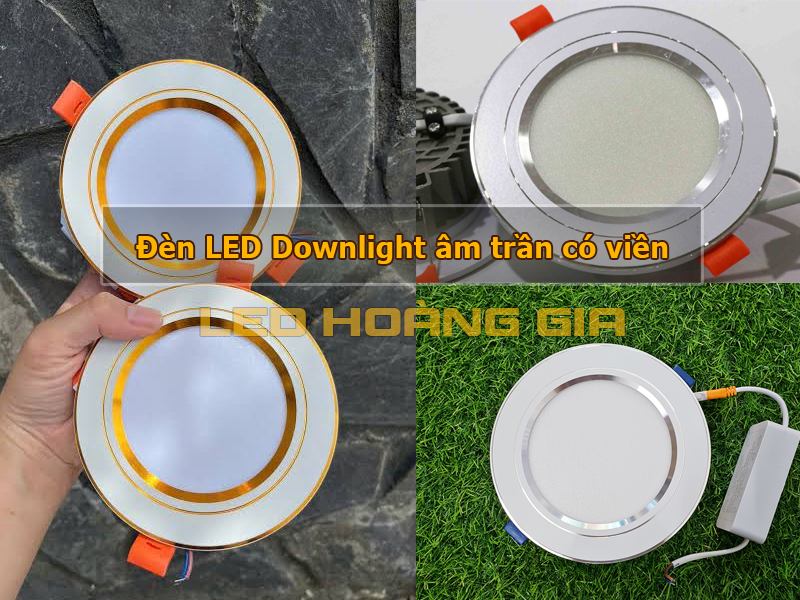 Đèn led downlight âm trần viền trắng, viền vàng