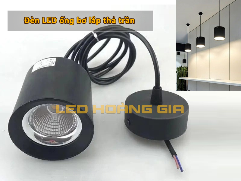 Gắn đèn ống bơ kết hợp dây treo