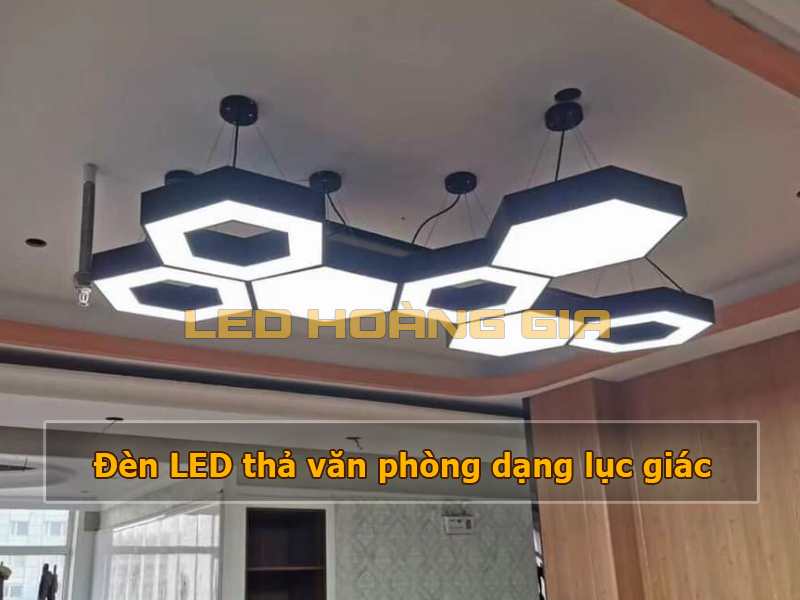 Đèn led thả văn phòng hình lục giác