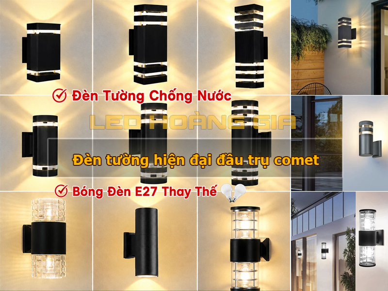 Đèn tường hiện đại đầu trụ comet