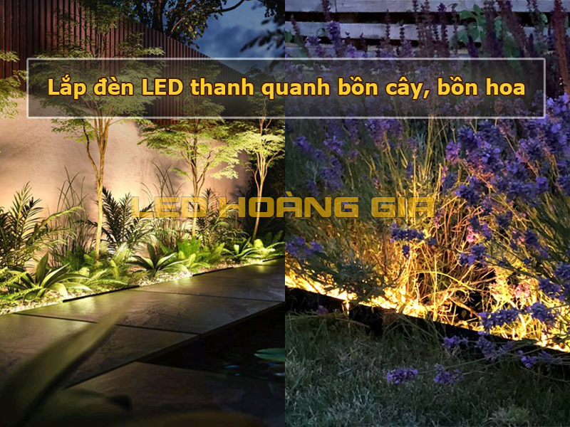 Lắp đèn LED thanh quanh bồn cây, bồn hoa