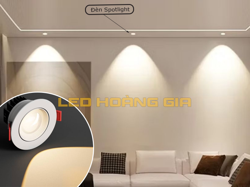 Lắp đèn spotlight tạo chiều sâu cho không gian