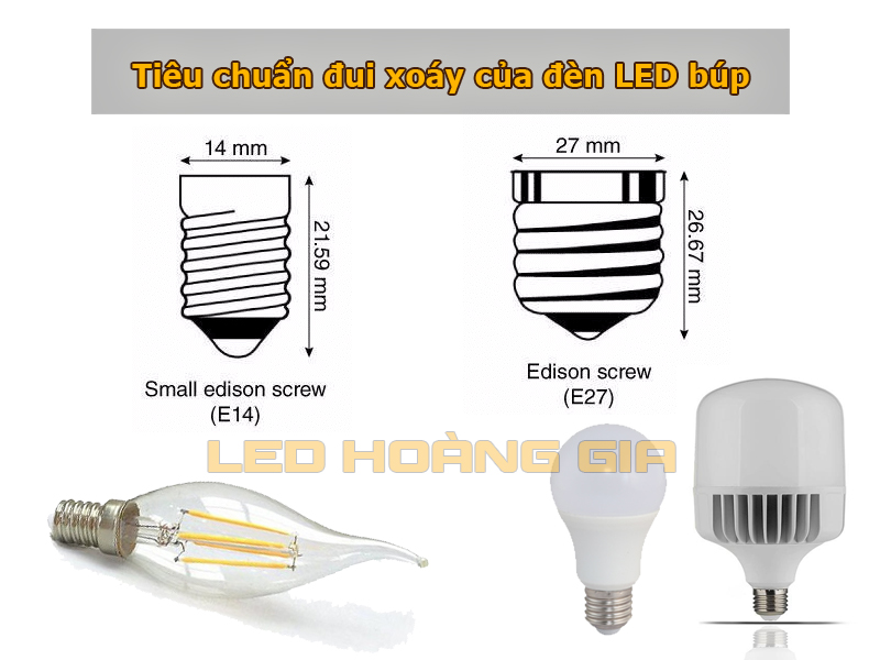 Tiêu chuẩn đui xoáy đèn led búp