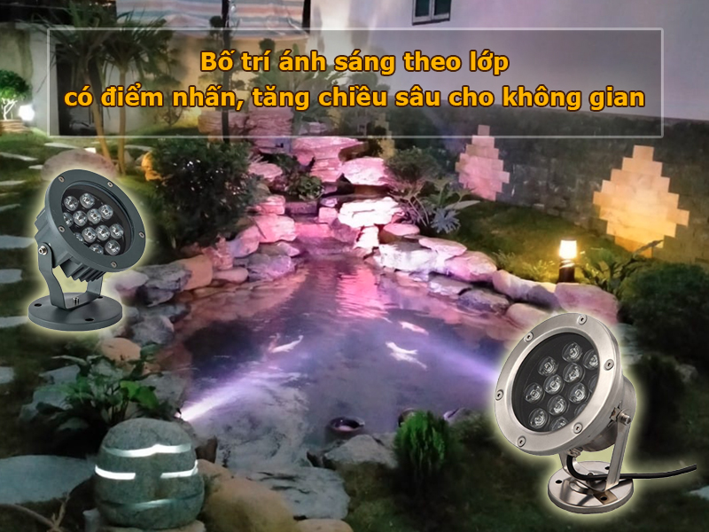 Bố trí ánh sáng theo lớp tăng chiều sâu cho không gian