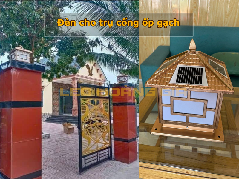 Đèn cho trụ cổng ốp gạch