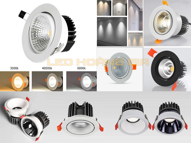 Đèn led spotlight âm trần đa dạng công suất và góc chiếu