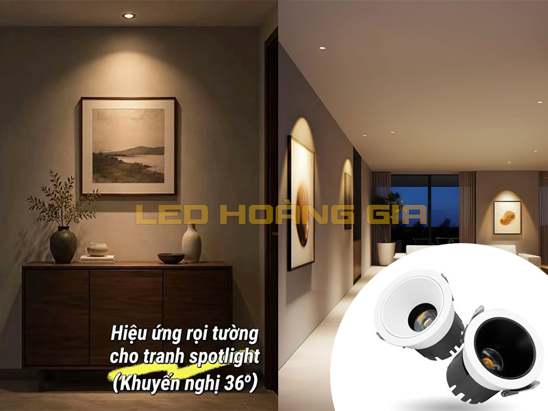 Đèn led spotlight âm trần chiếu tranh