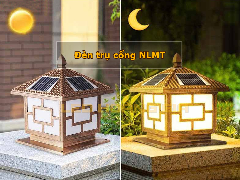 Đèn trụ cổng NLMT sáng tắt tối bật