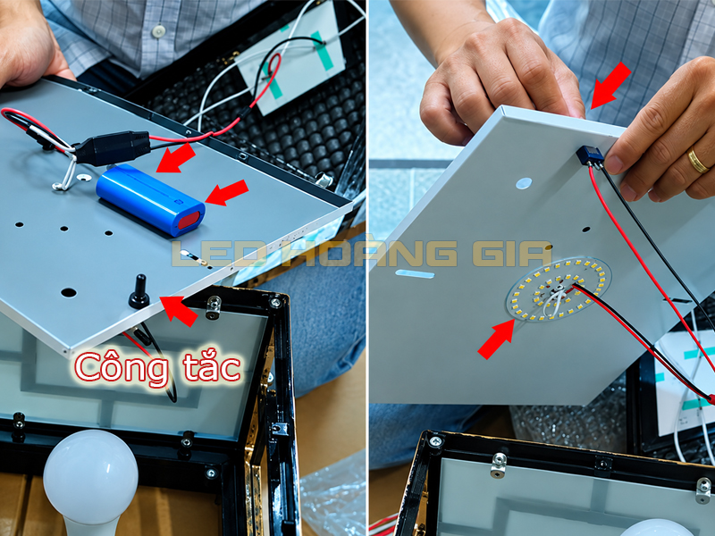 Công tắc đèn trụ cổng NLMT