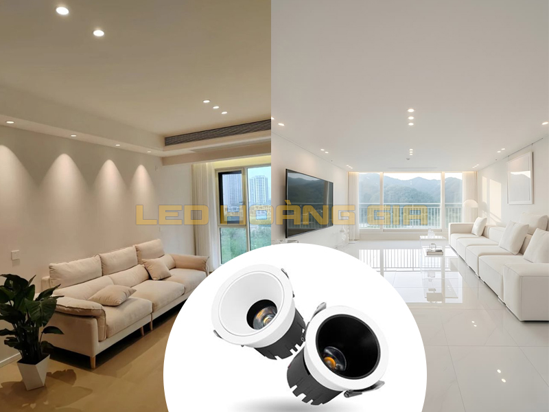 Lắp đèn led spotlight cho phòng khách